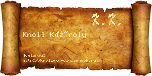 Knoll Károly névjegykártya